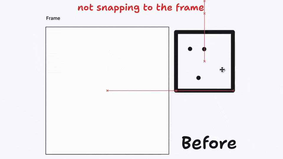 Shape snapping inside of frames